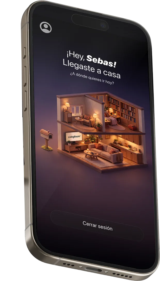 Pantalla de inicio de la app Livingroom Builders