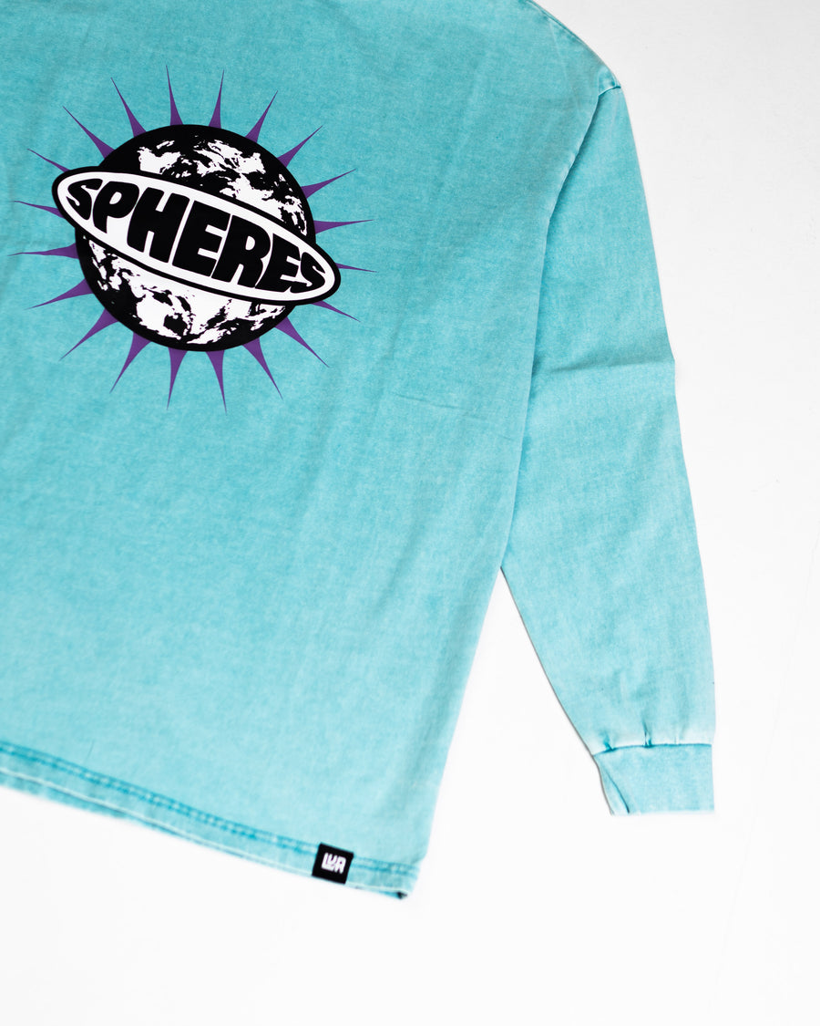 SPHERES ICE BLUE WASHED LONG SLEEVE TEE