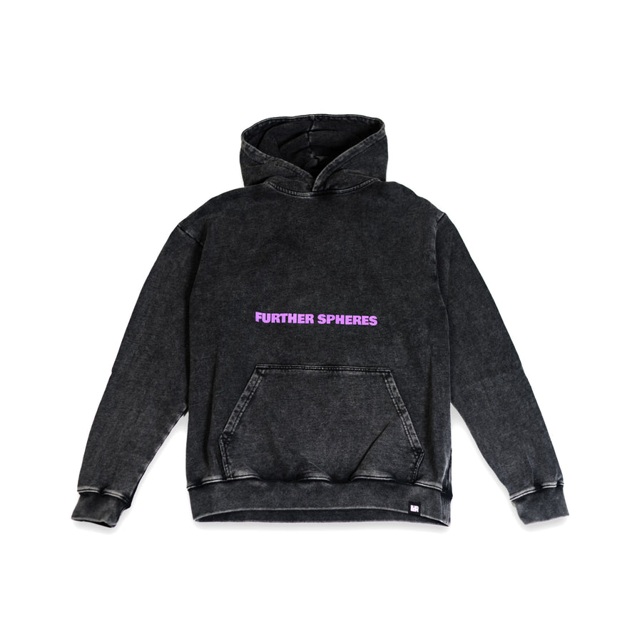 FURTHER SPHERES BLACK WASHED HOODIE- SPHERES