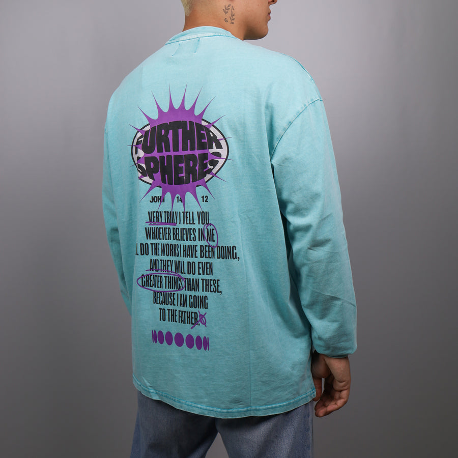 SPHERES ICE BLUE WASHED LONG SLEEVE TEE