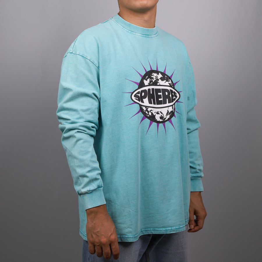 SPHERES ICE BLUE WASHED LONG SLEEVE TEE