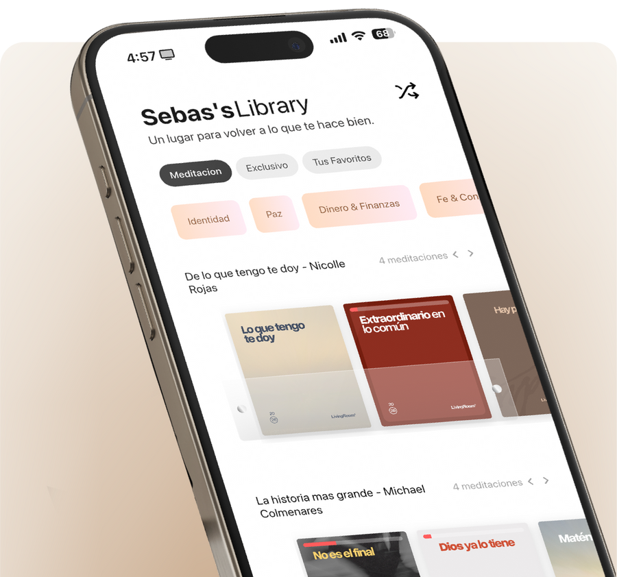Biblioteca de meditaciones en la app
