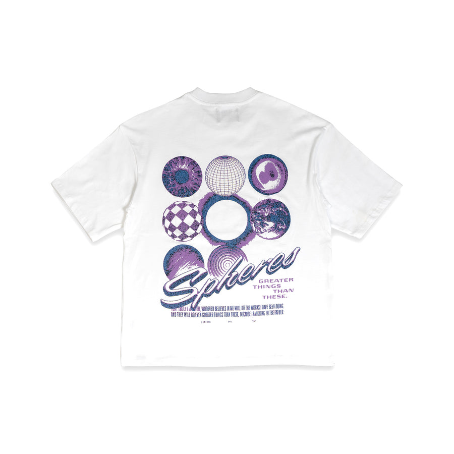 SPHERES WHITE GRAPHIC TEE